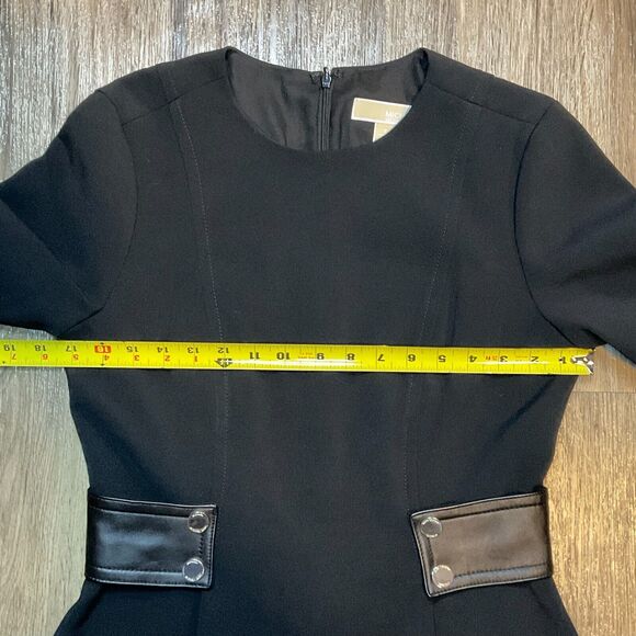 Michael Kors Snap Waist Dress Lamb Leather Loops Lined‎ Black Size 6 - Picture 10 of 10